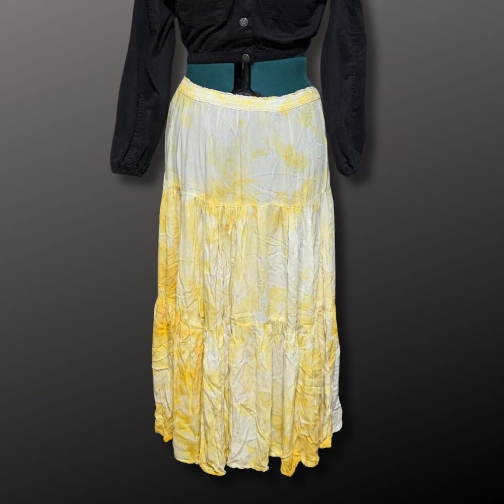 Hand Dyed Tiered Maxi 'Caravan' Skirt size L